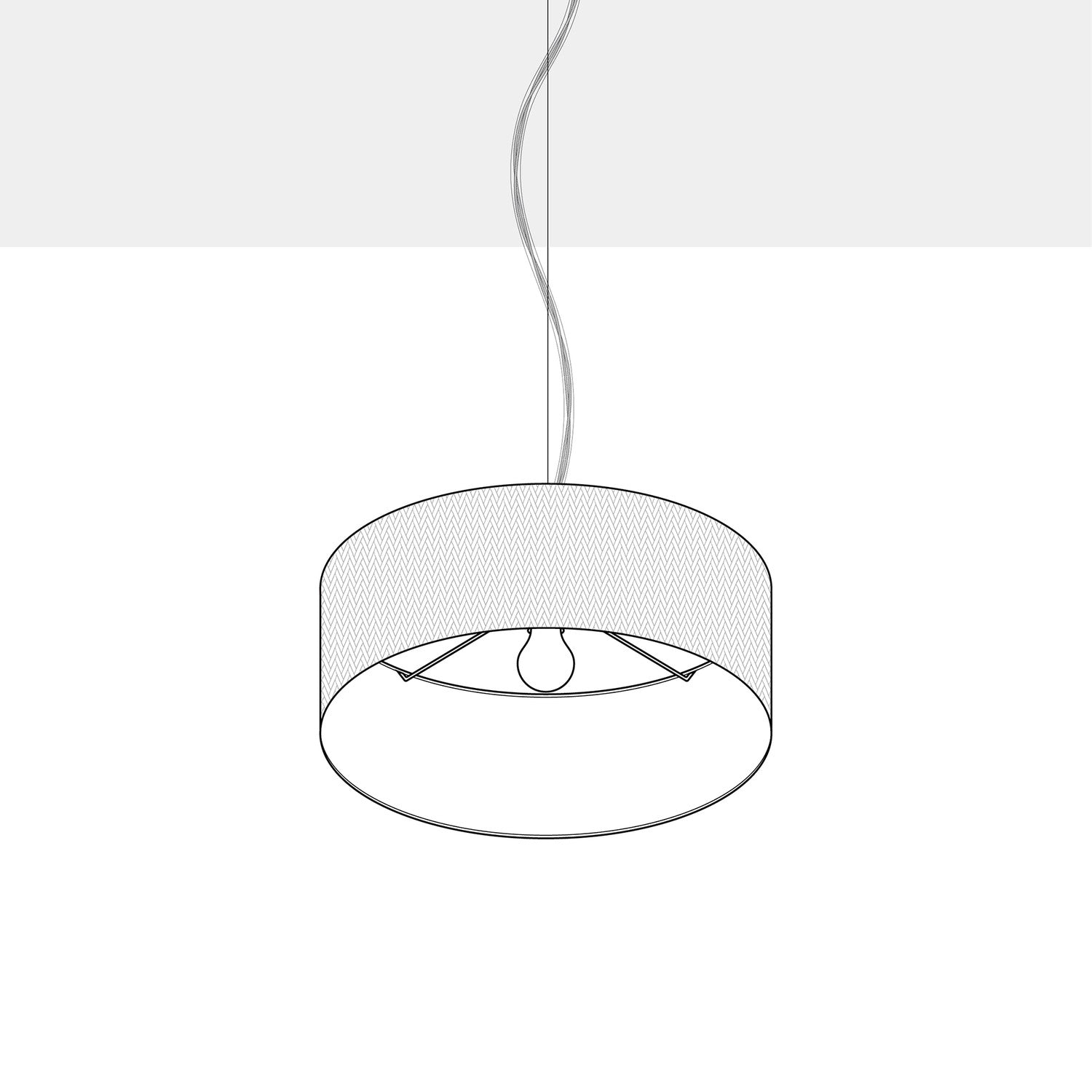 Lampada a sospensione con paralume in tessuto Cilindro Small Camelot marrone - Made in Italy No