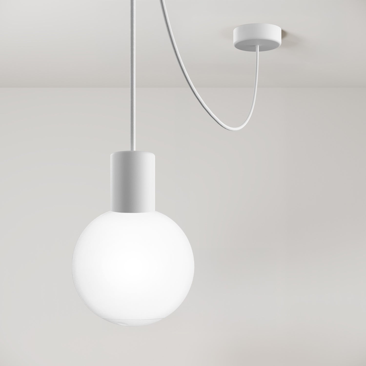 Lampada a sospensione da esterno Modulair IP65 con paralume infrangibile Unbreak-a-Ball - Bianco