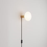 Lampada con spina con finitura metallica e lampadina LED Ellipse effetto porcellana - Bronzo satinato