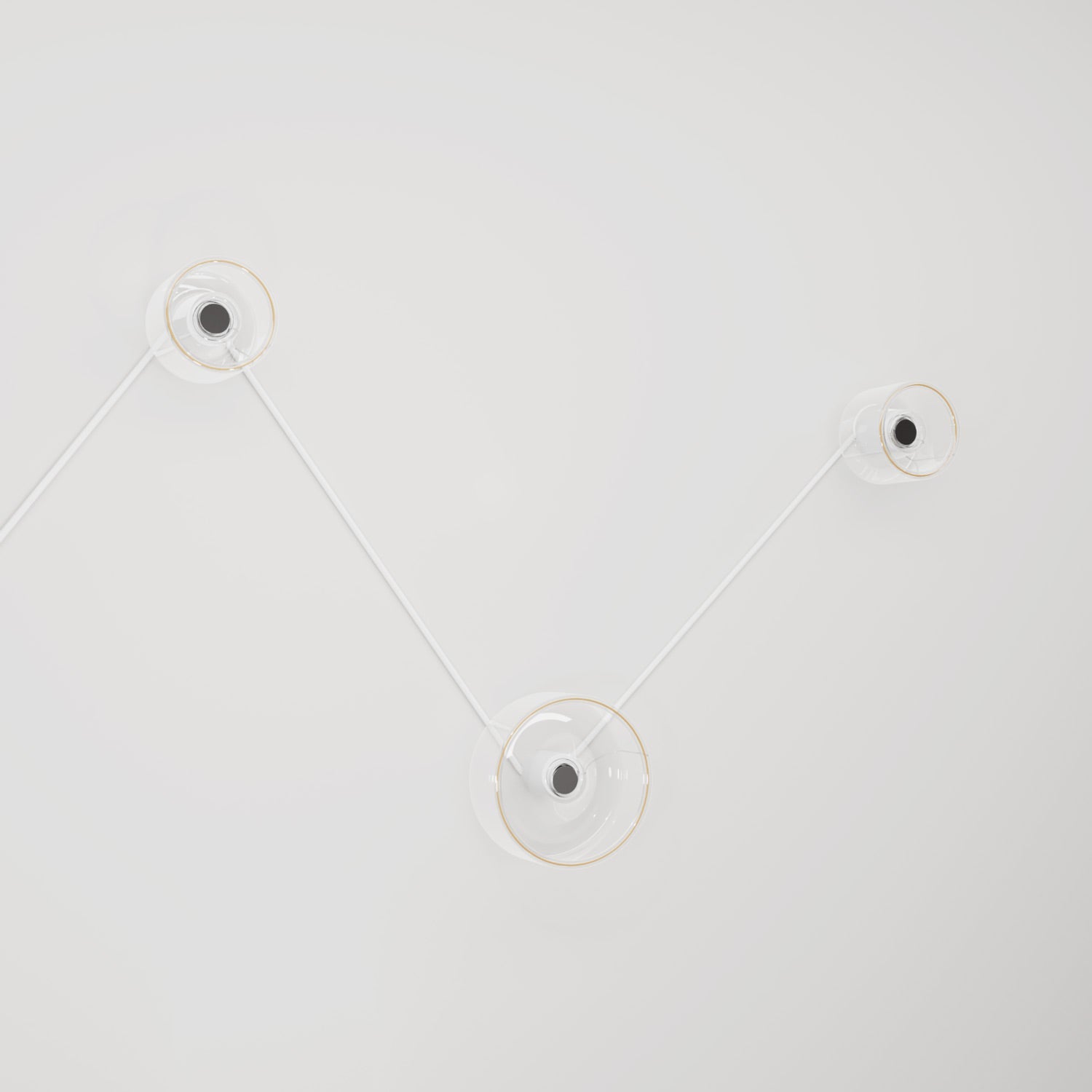 Lampada da parete Spostaluce con 3 lampadine Ghost e cavo bianco