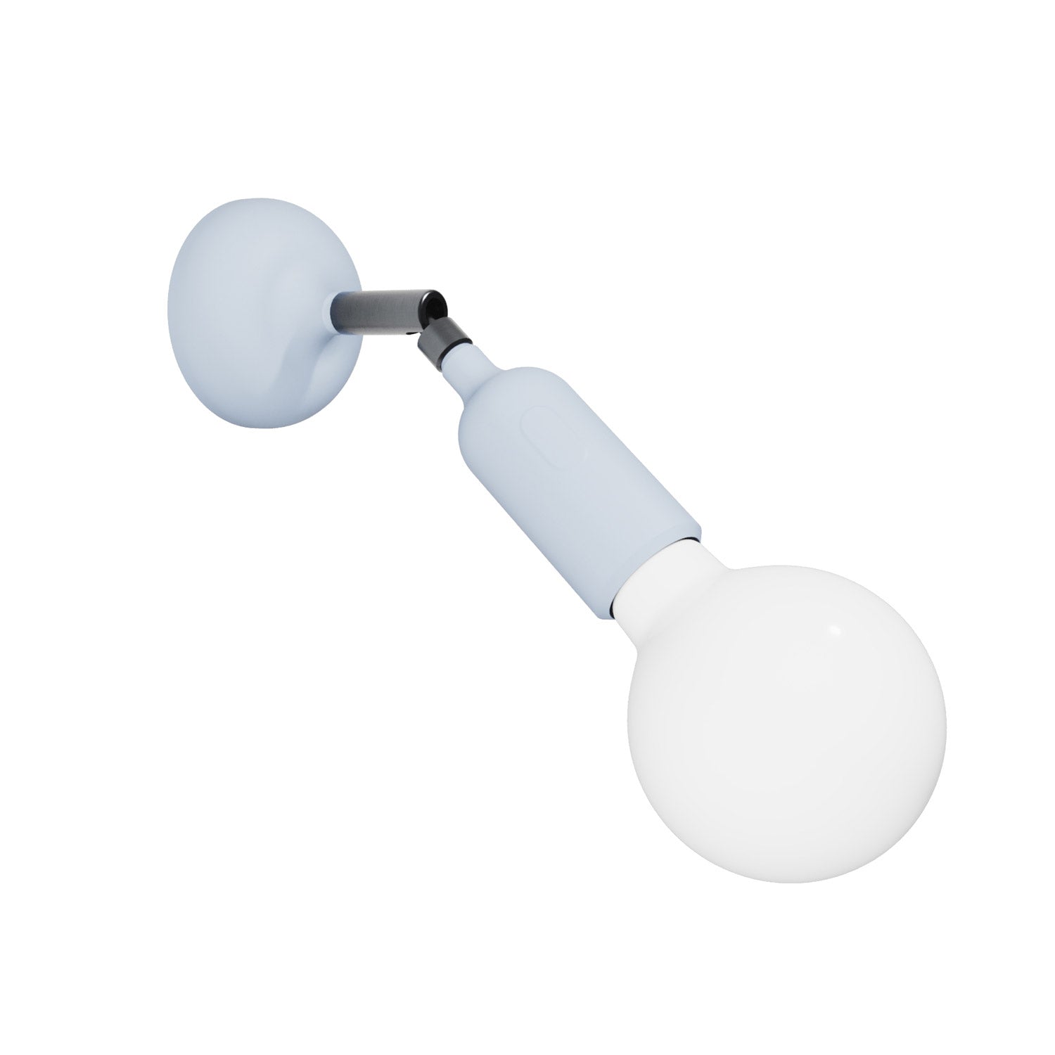 Lampada Fermaluce in silicone con snodo e con interruttore incorporato - Blu carta da zucchero