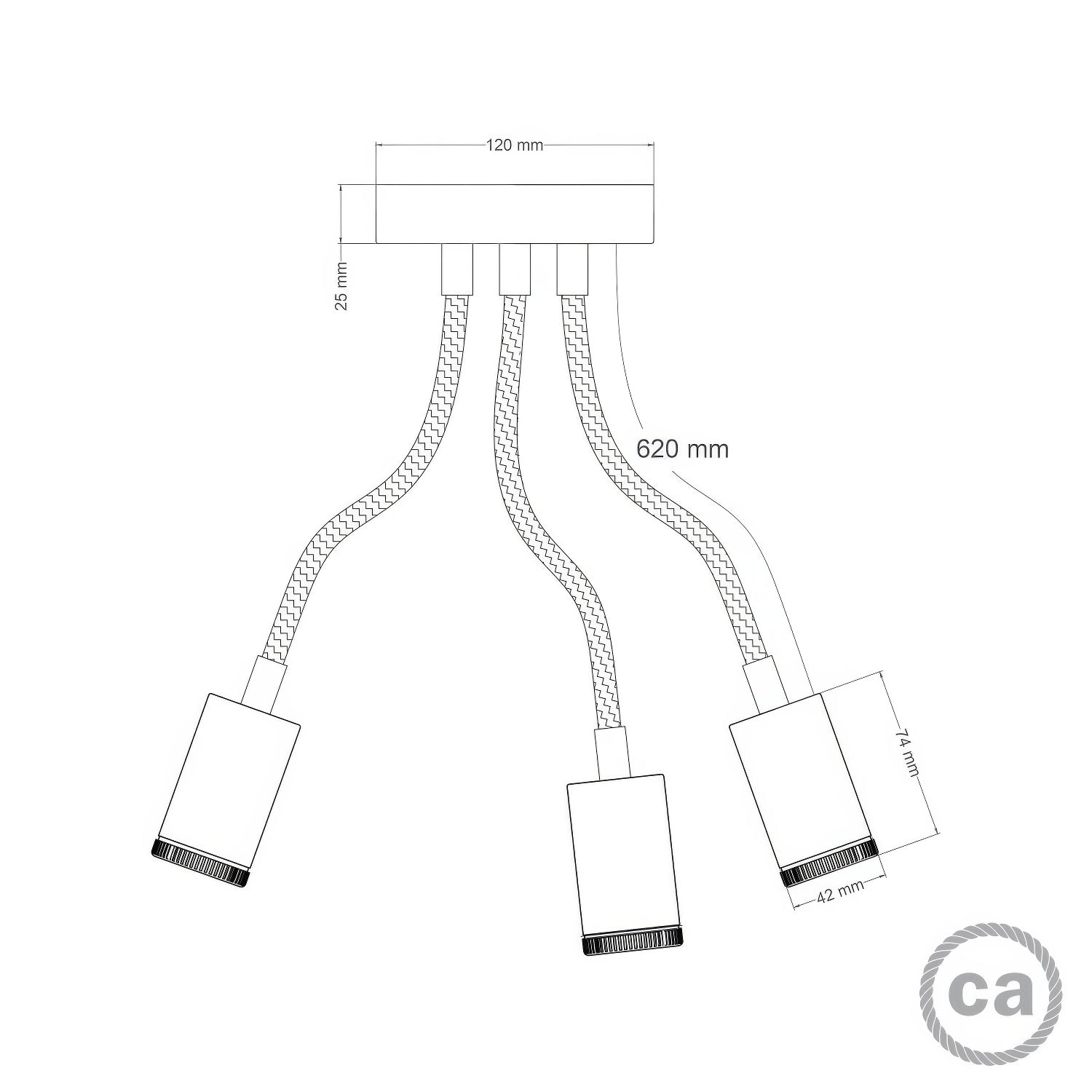 Lampada Mini faretto SPOTLIGHT GU1d0 Flex 60 da parete e soffitto - Rame satinato