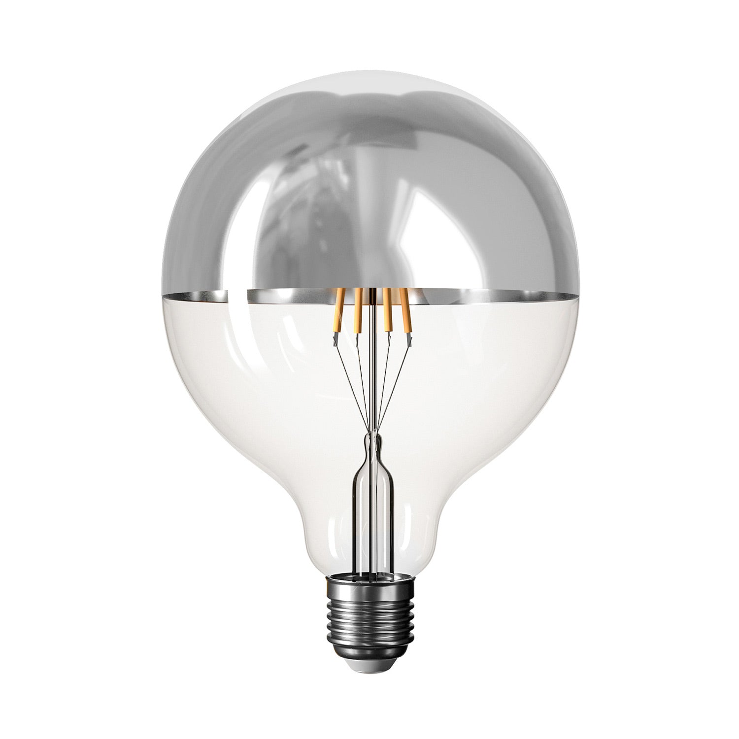 Lampada portatile ricaricabile Cabless03 con lampadina globo mezza sfera argento - Neutro