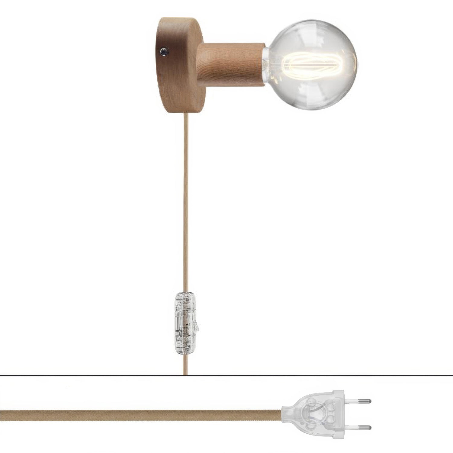Lampada Spostaluce in legno - Neutro