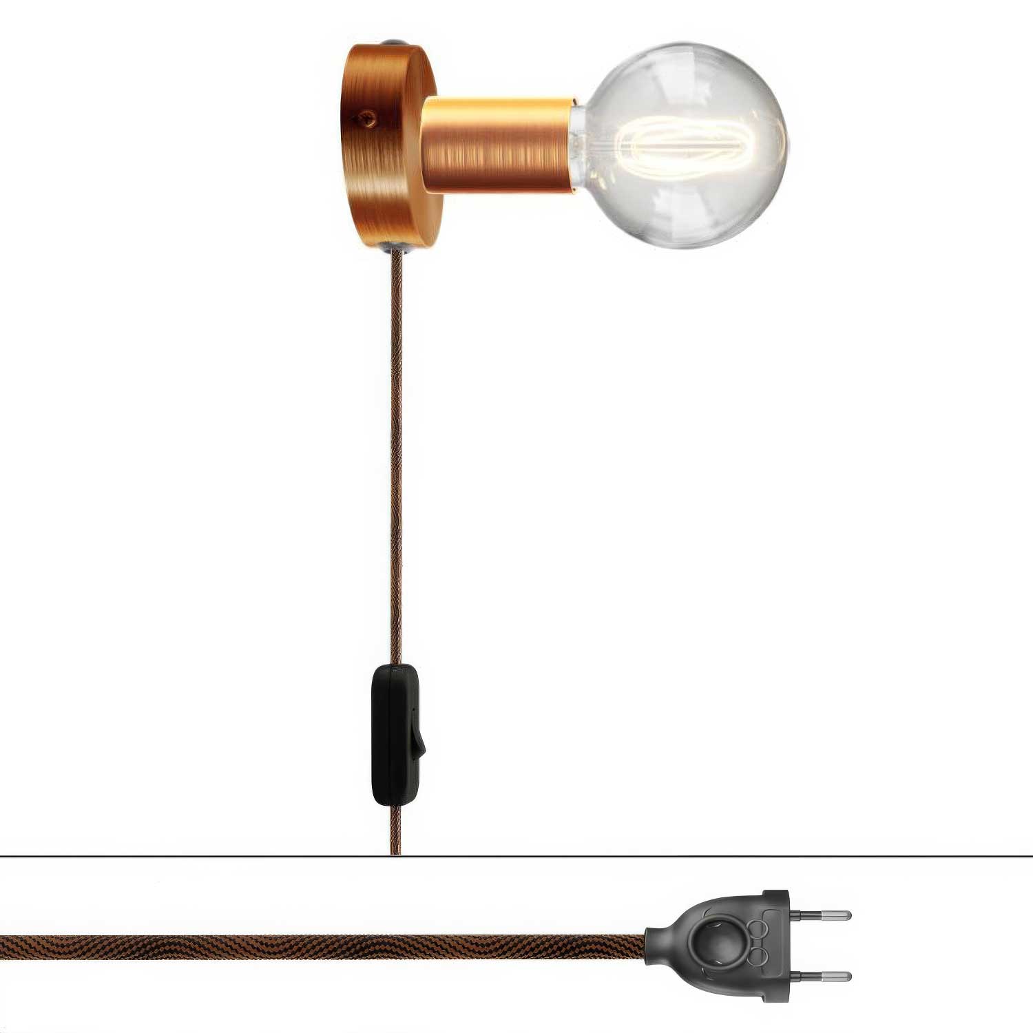 Lampada Spostaluce in metallo - Rame satinato