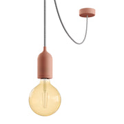 Modulair PASTEL Lampada da esterno con 5 m di cavo, decentatore, rosone e portalampada IP65 waterproof - Salmone
