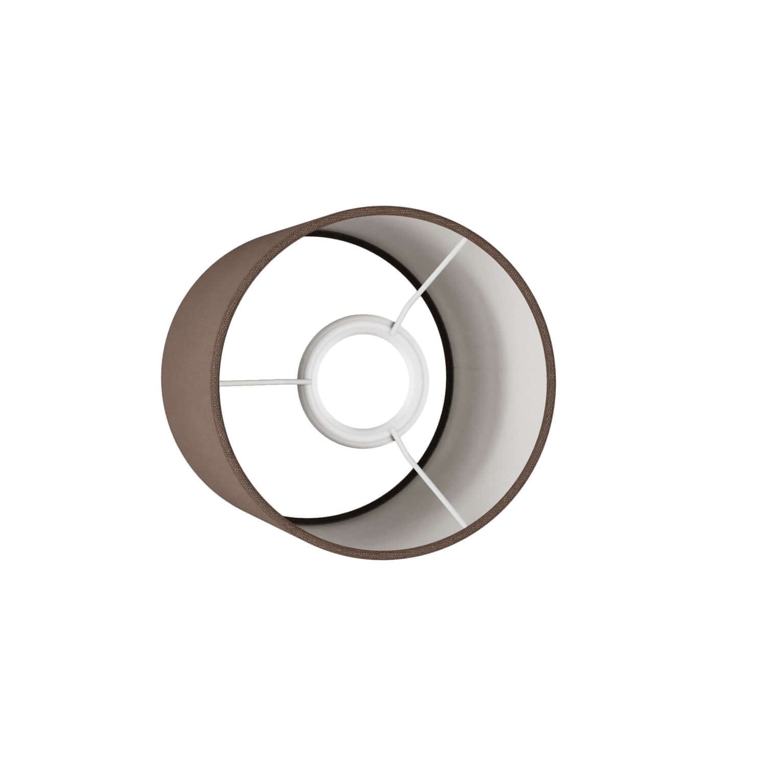 Paralume Cilindro in tessuto con attacco E27 - 100% Made in Italy - Camelot marrone