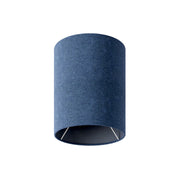 Zylinderschirm aus blauer Wolle mit E27-Fassung