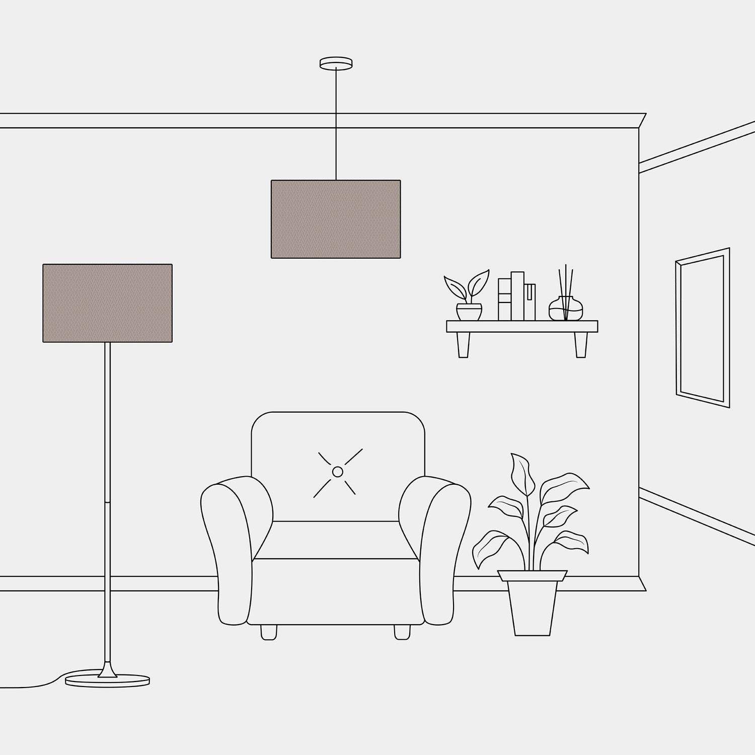 Paralume Cilindro XL in tessuto con attacco E27 - Made in Italy - Arenal Cenere