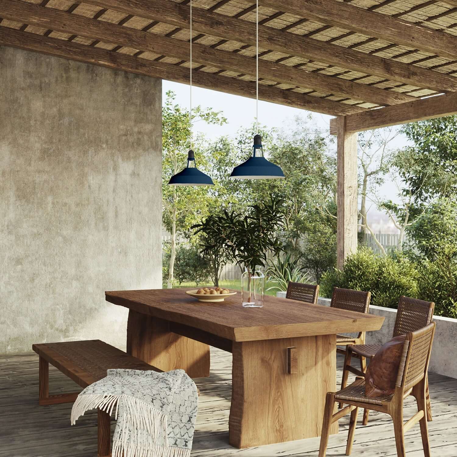 Paralume Harbour in metallo smaltato con attacco E27, diametro 38 cm - Petrolio