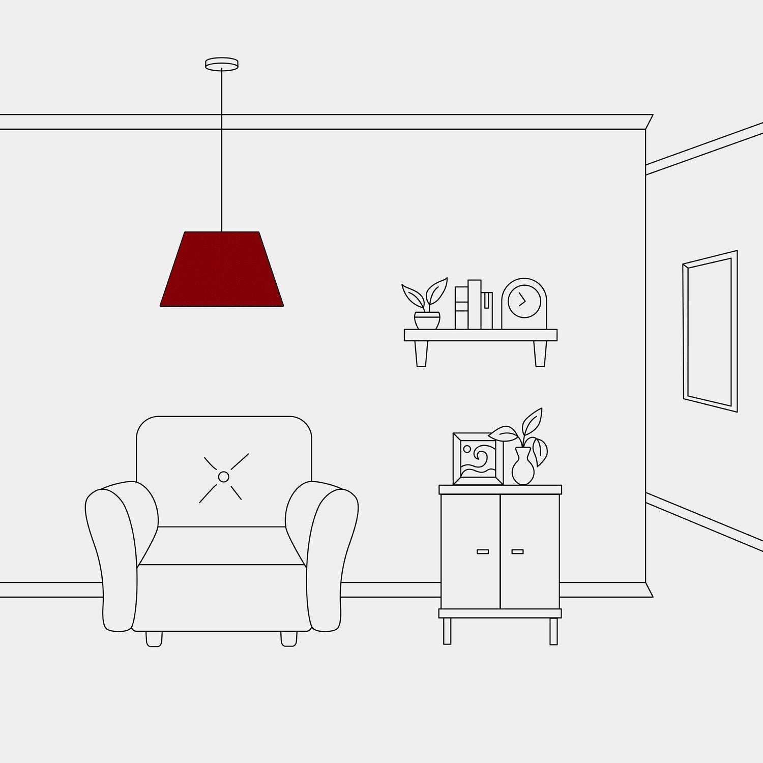 Paralume Impero M per sospensione con attacco E27 - Made in Italy - Lana Aragosta