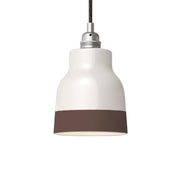 Paralume Vaso bicolore in ceramica Bianco e Marrone, collezione Materia - Made in Italy