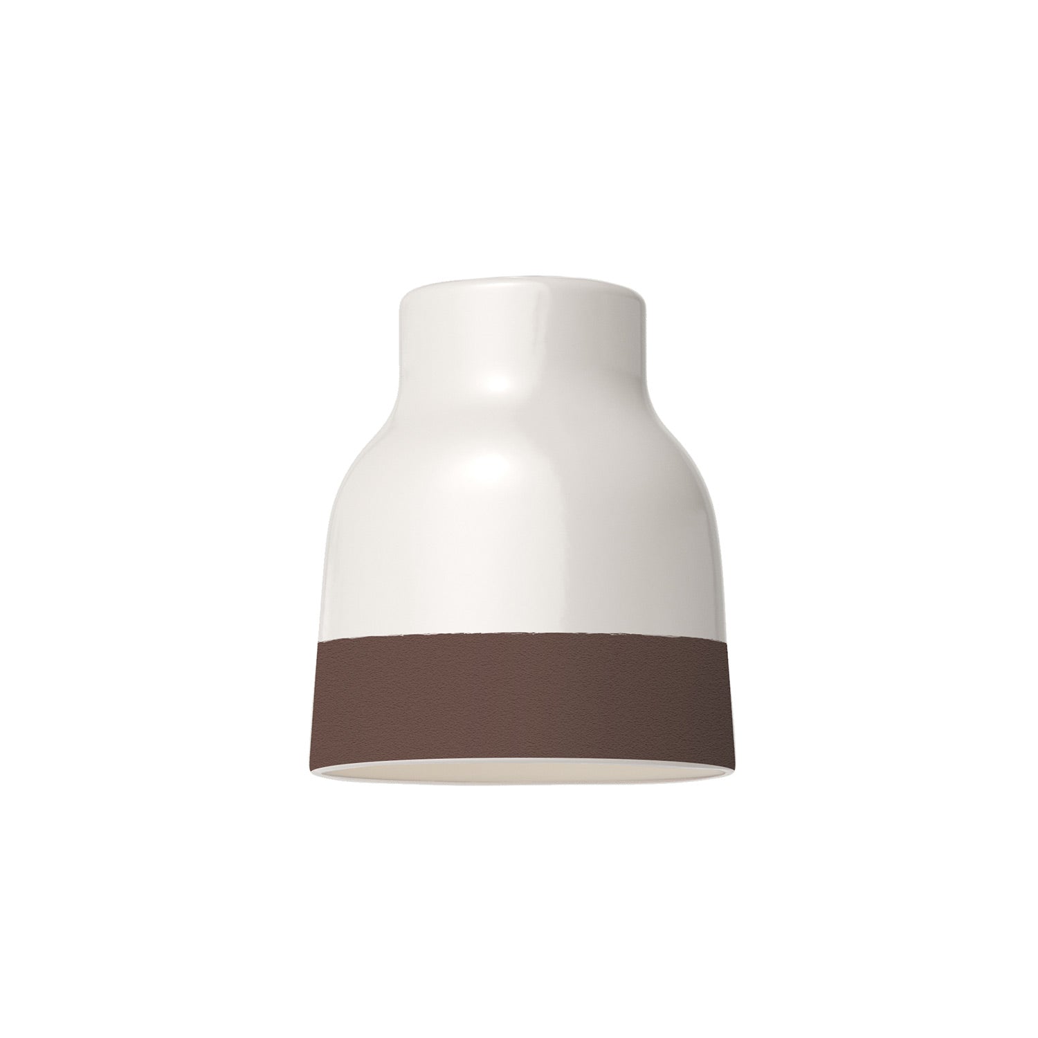 Paralume Vaso bicolore in ceramica Bianco e Marrone, collezione Materia - Made in Italy