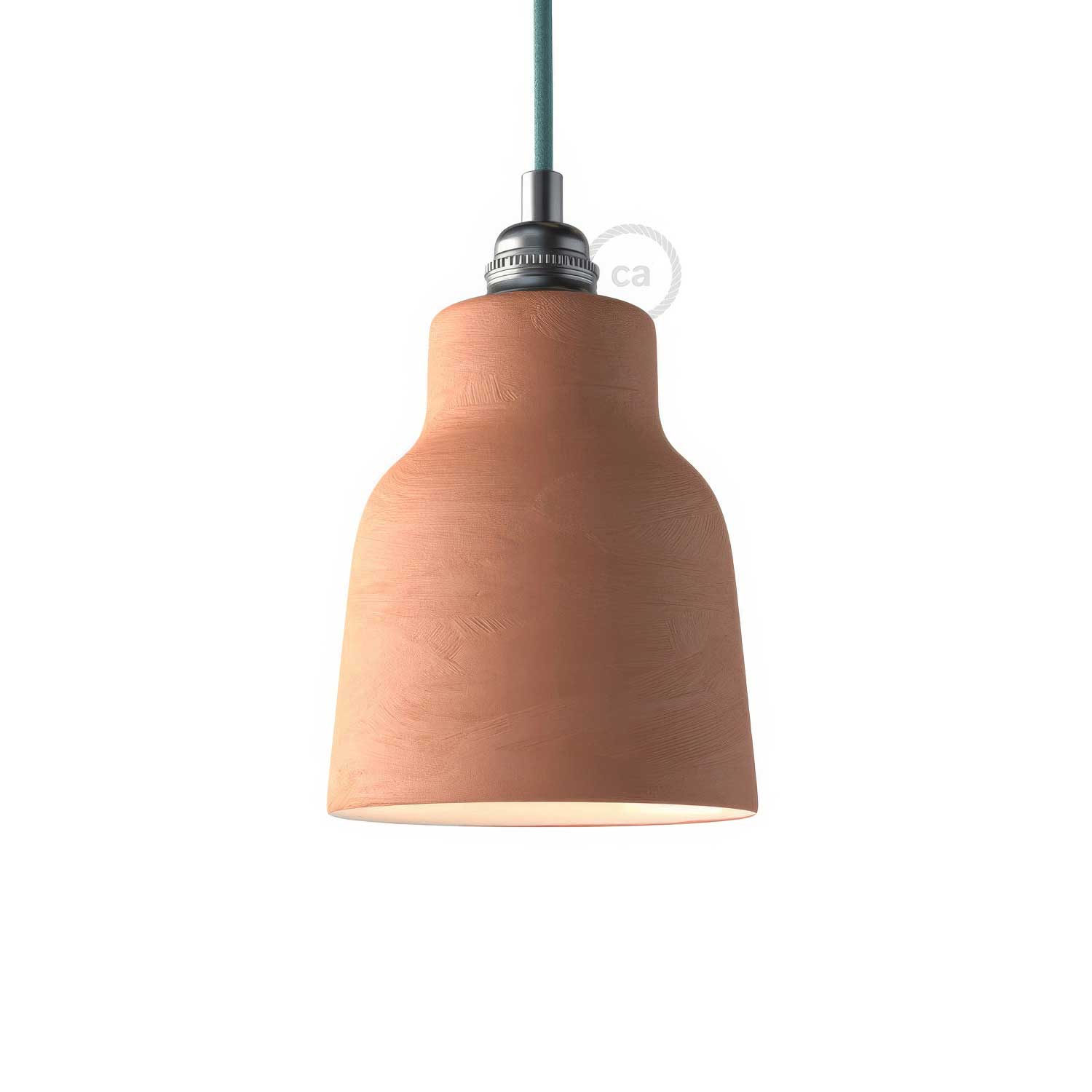 Paralume Vaso in ceramica, collezione Materia - Made in Italy - Terracotta striato