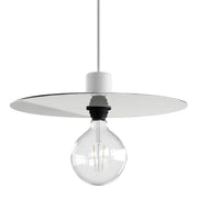 Piatto Ellepì oversize in Dibond per lampade a sospensione da esterni, diametro 40 cm - Made in Italy - Bianco