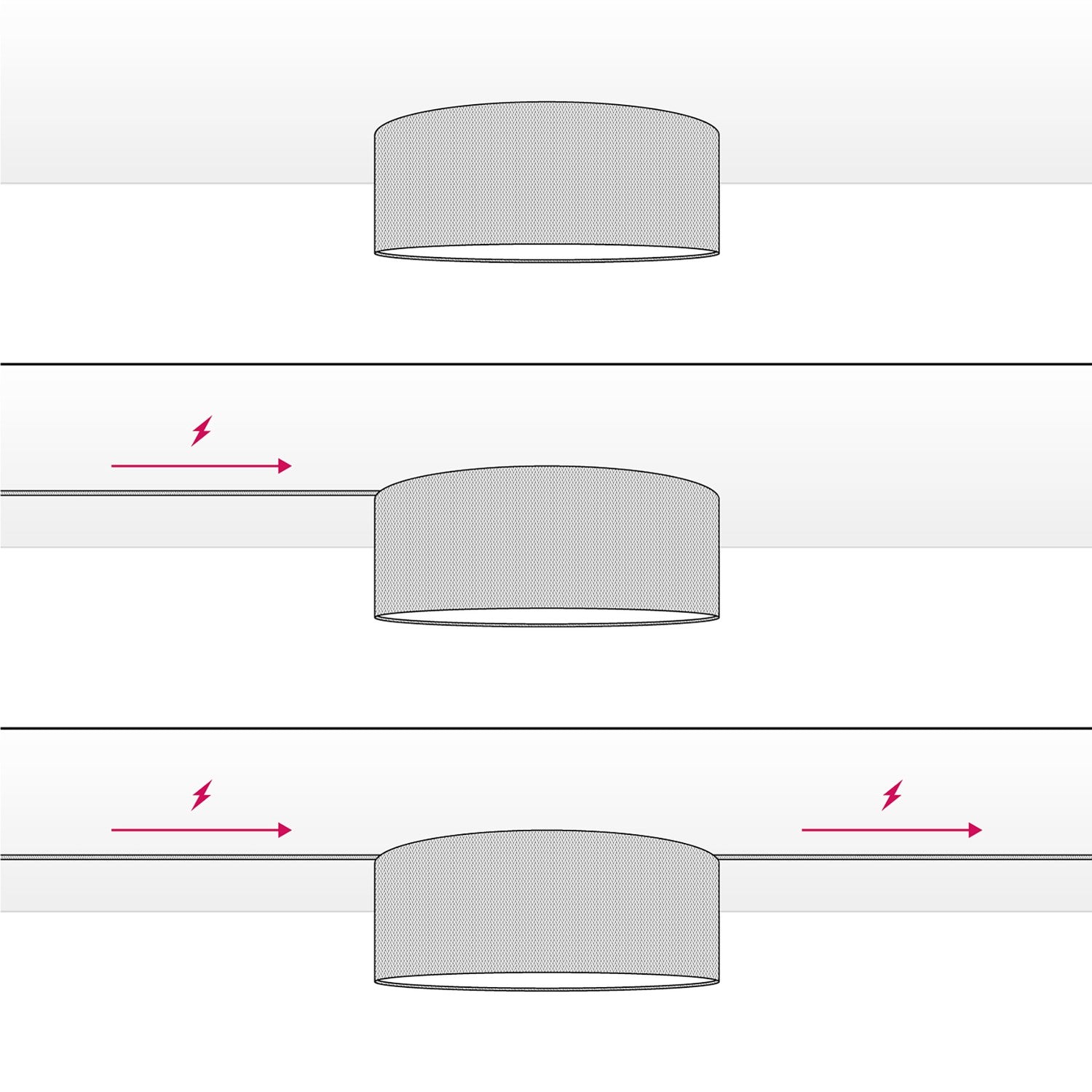 Plafoniera in tessuto Large Teletta antracite - Made in Italy