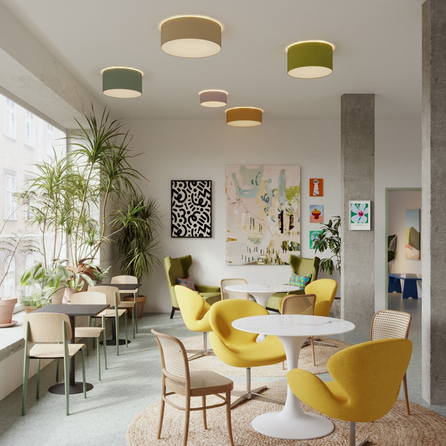 Plafoniera in tessuto Small - Made in Italy - Lana Aragosta