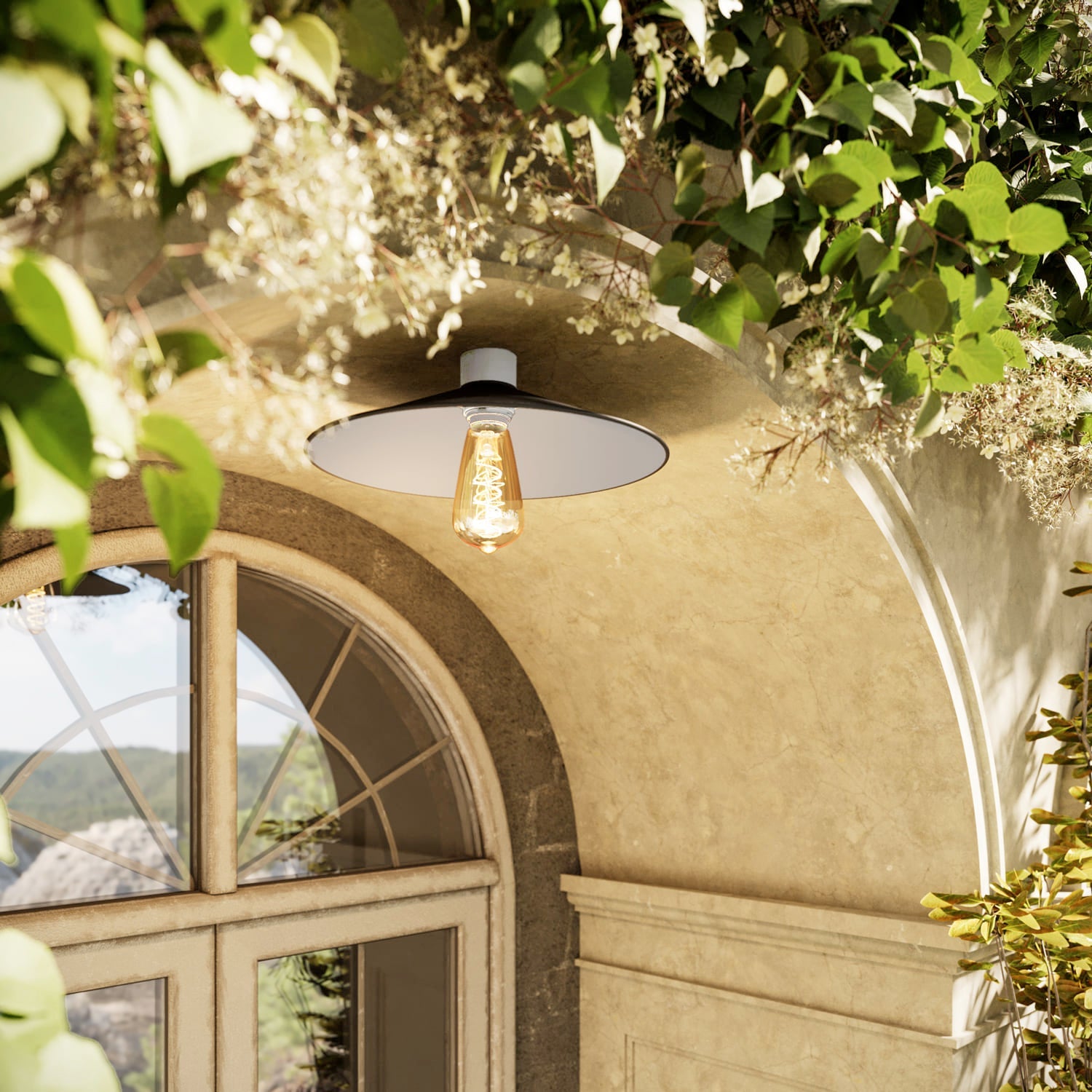 Portalampada E27 Bianco per paralume da parete o soffitto - Waterproof IP44