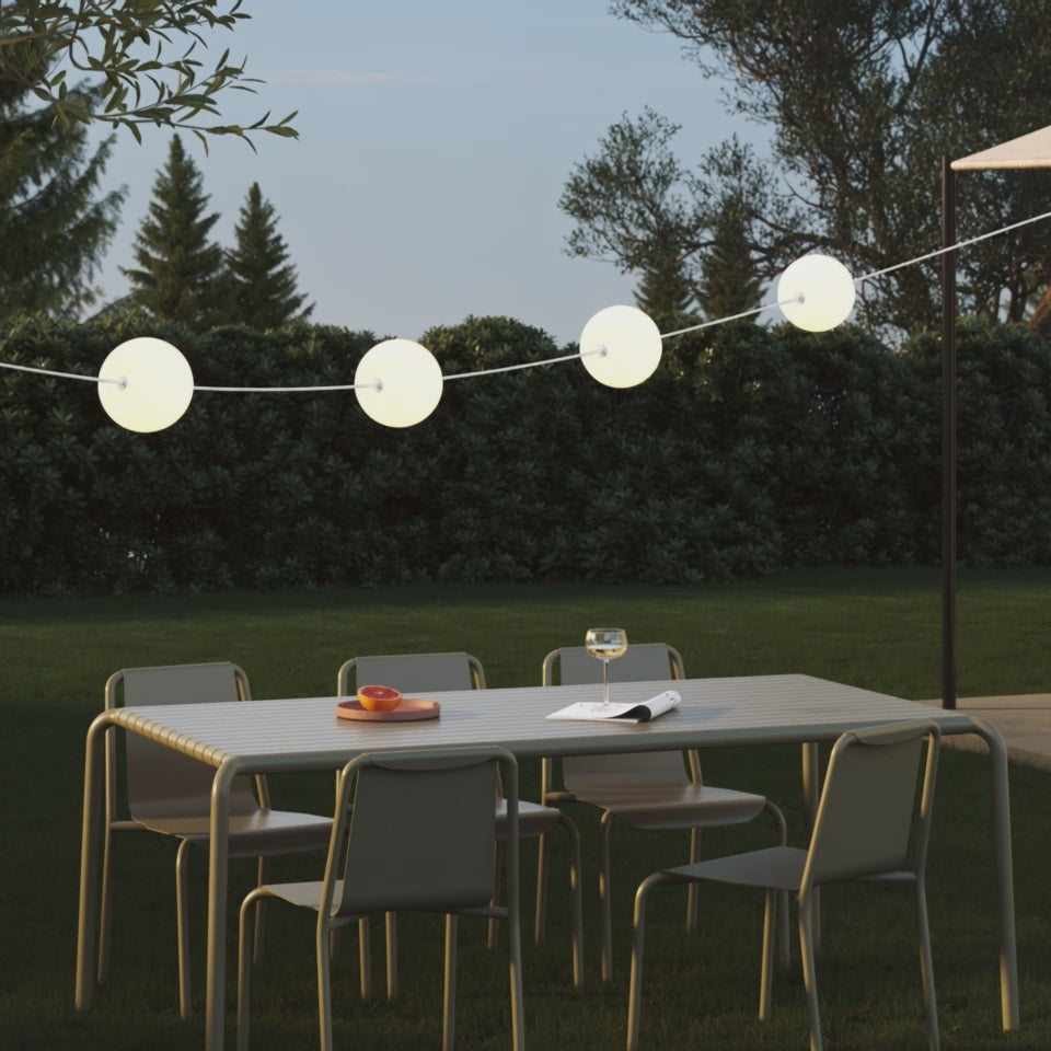 Carica video: Catena luminosa 4 punti luce da esterno IP67 Verde Oliva - Marina4 Cherry