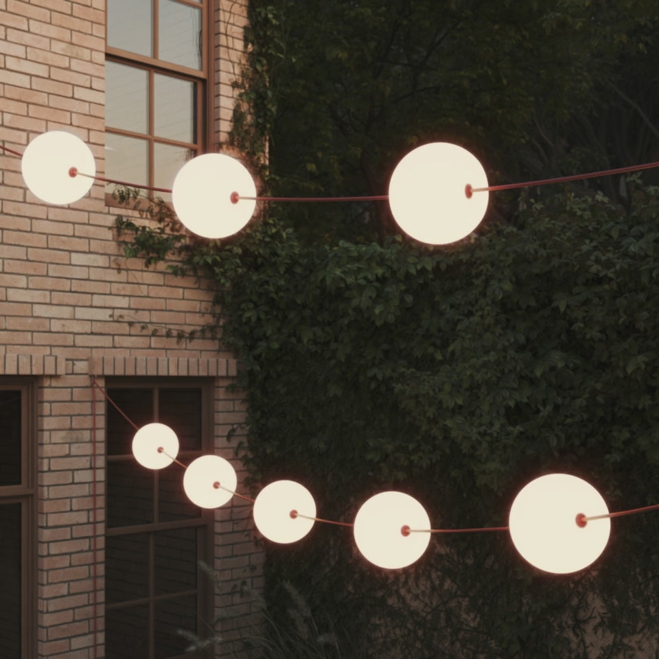 Carica video: Catena luminosa 12 punti luce da esterno IP67 Grigio - Marina12 Cherry