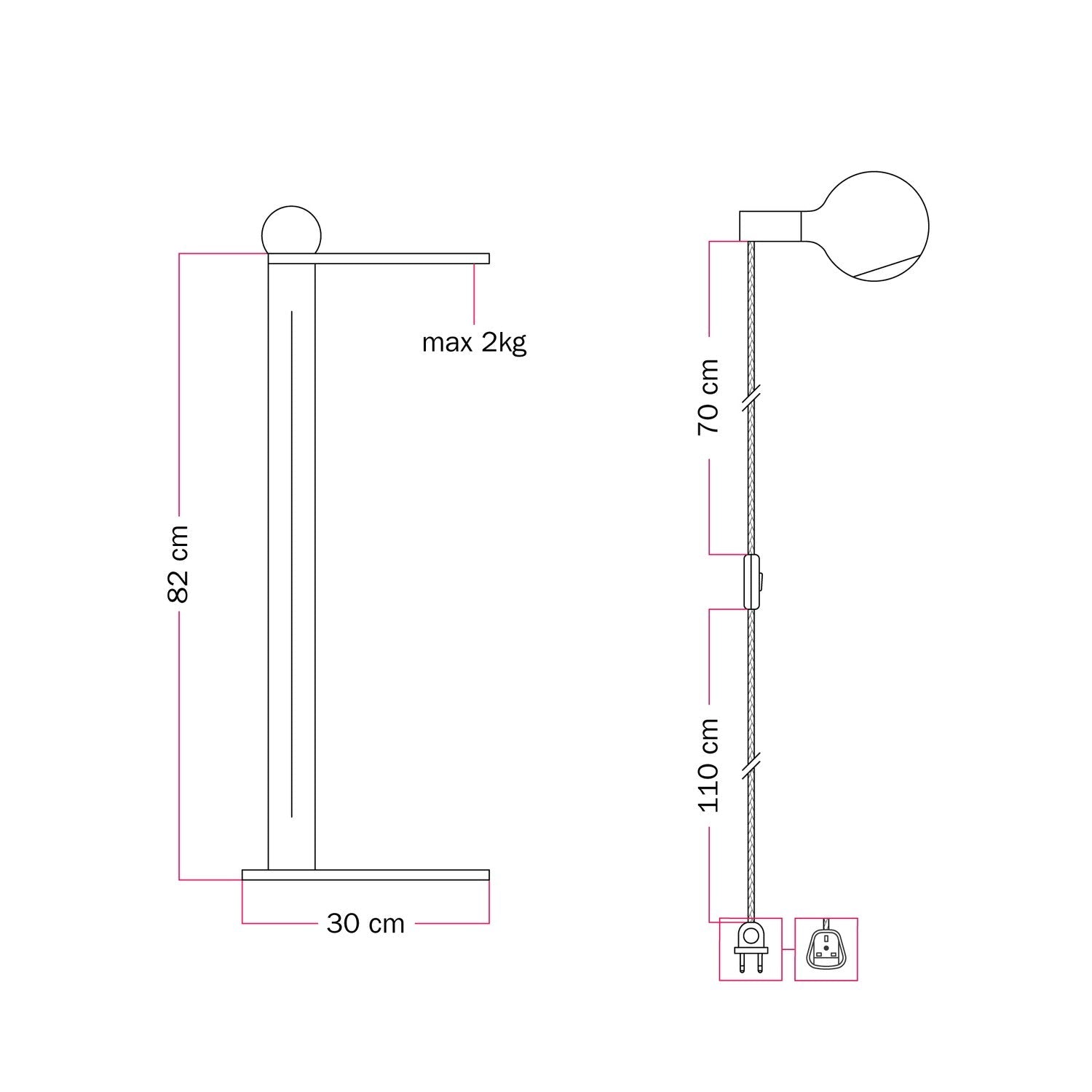 Rocco - Lampada da terra con lampadina Camo - Giallo