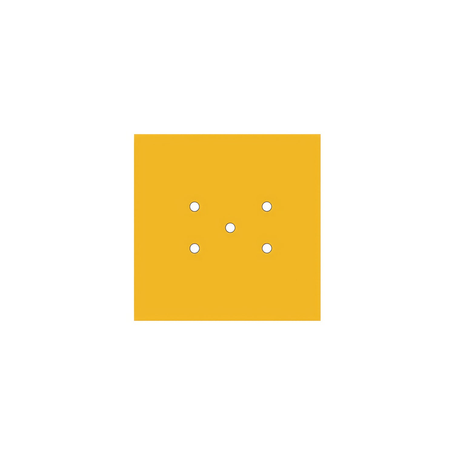 Rosone Rose-One quadrato, 200 mm con 5 fori e 4 fori laterali - Mostarda Bianco