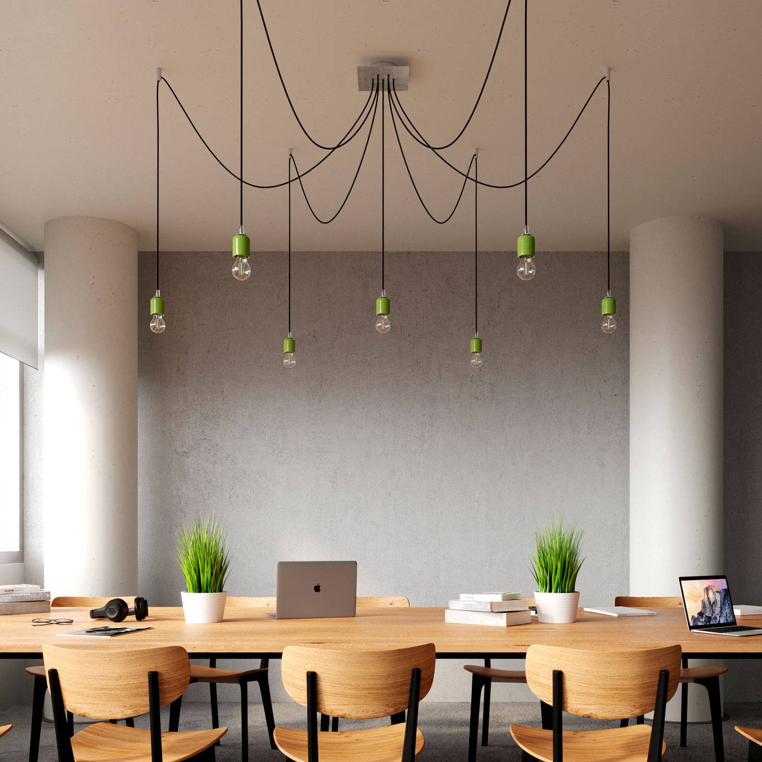 Rosone Rose-One quadrato, 200 mm con 7 fori e 4 fori laterali - Nero opaco Bianco