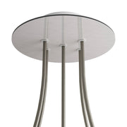 Rosone Rose-One rotondo, diametro 200 mm con 5 fori e 4 fori laterali - Dibond Acciaio satinato Bianco