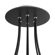 Rosone Rose-One rotondo, diametro 200 mm con 6 fori e 4 fori laterali - Nero opaco Bianco