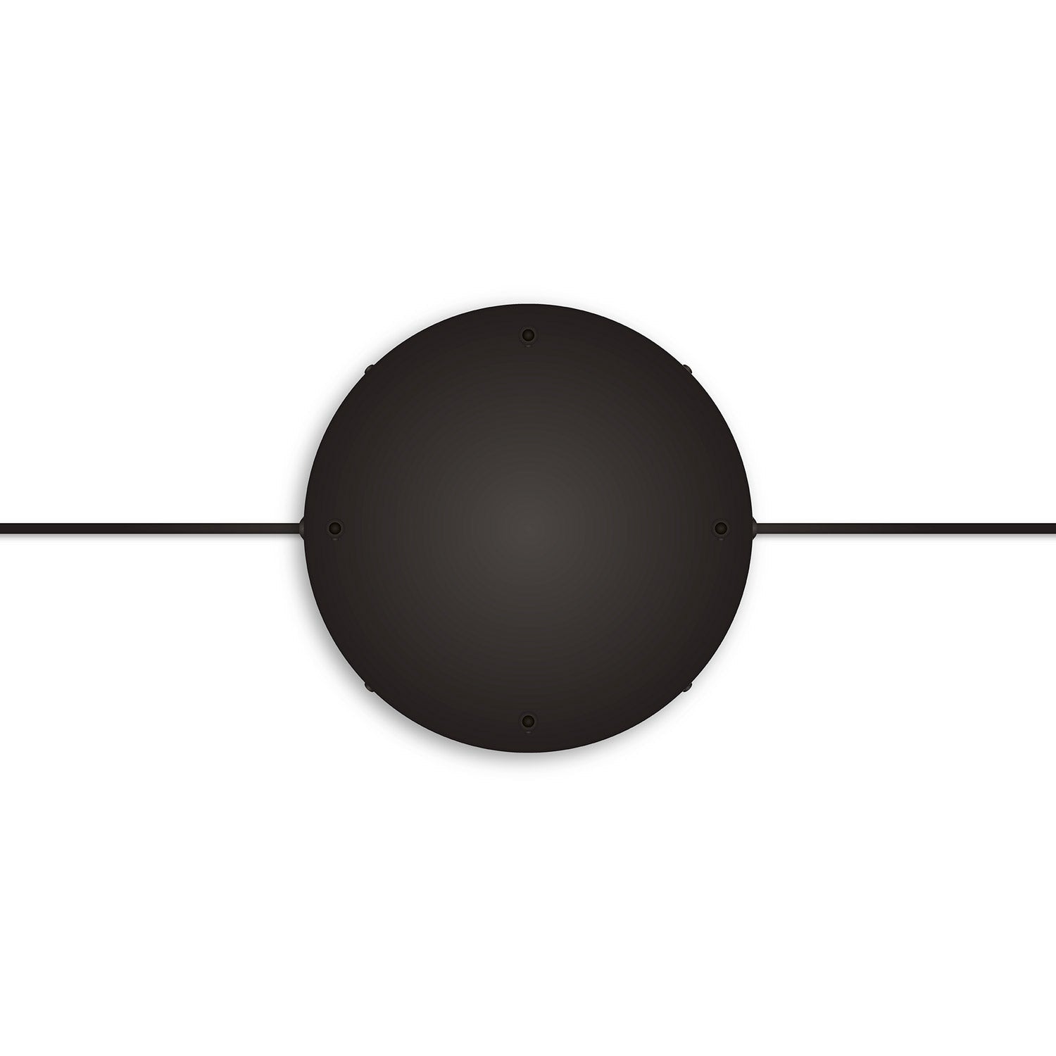 Rosone rotondo in alluminio Ø 30 cm con staffa e cavo di messa a terra, con 4 fori frontali - Nero 2