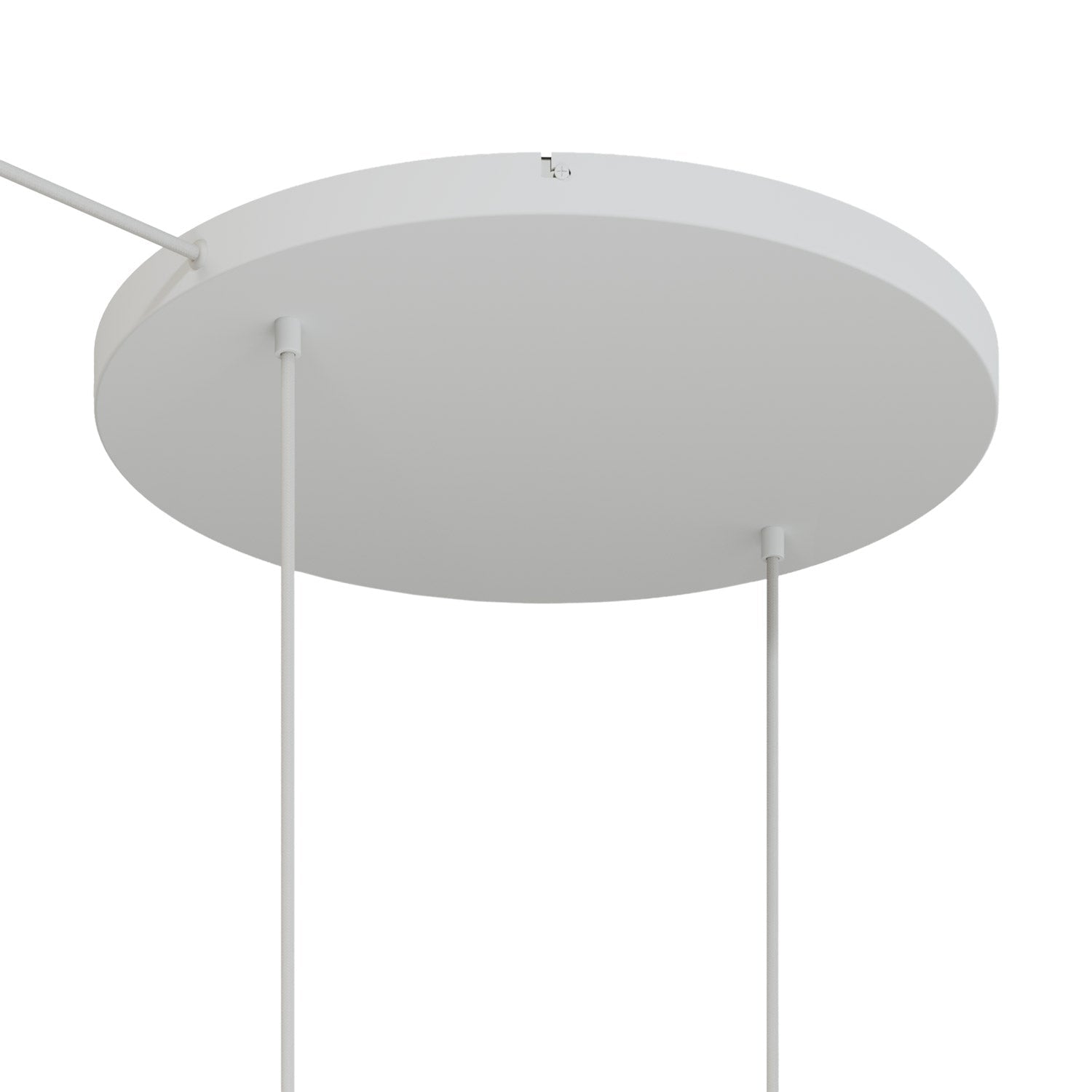 Rosone rotondo in alluminio Ø 50 cm con staffa e cavo di messa a terra, con 2 fori frontali - Bianco Opaco 1