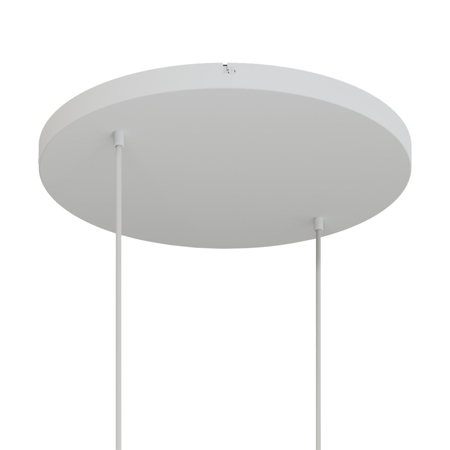 Rosone rotondo in alluminio Ø 50 cm con staffa e cavo di messa a terra, con 2 fori frontali - Bianco Opaco 0