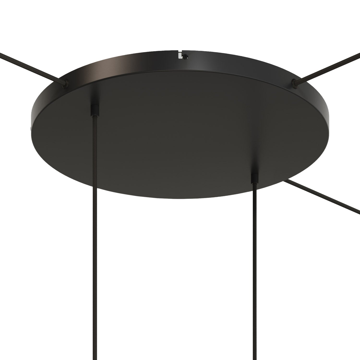 Rosone rotondo in alluminio Ø 50 cm con staffa e cavo di messa a terra, con 2 fori frontali - Nero 3