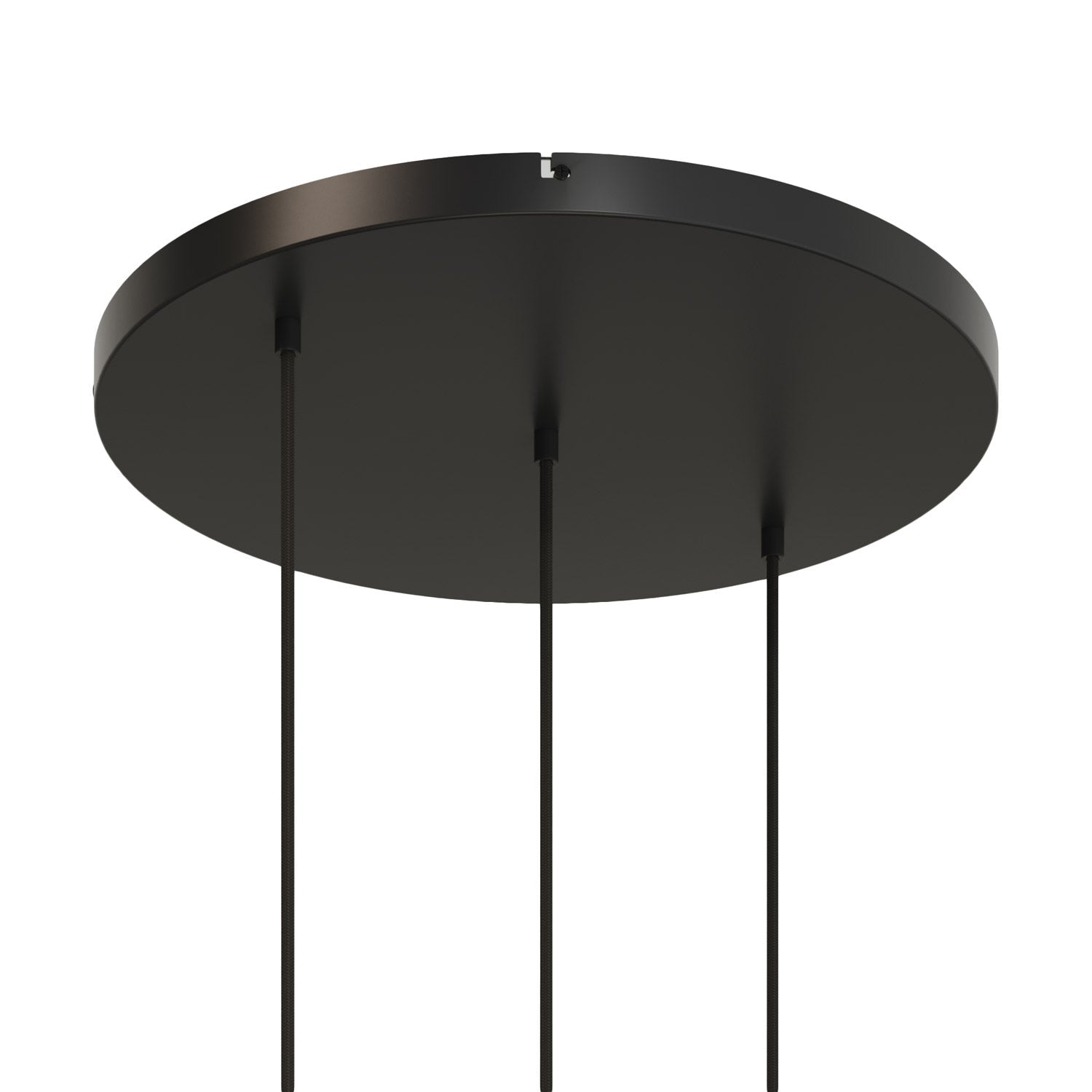 Rosone rotondo in alluminio Ø 50 cm con staffa e cavo di messa a terra, con 3 fori in linea frontali - Nero 0