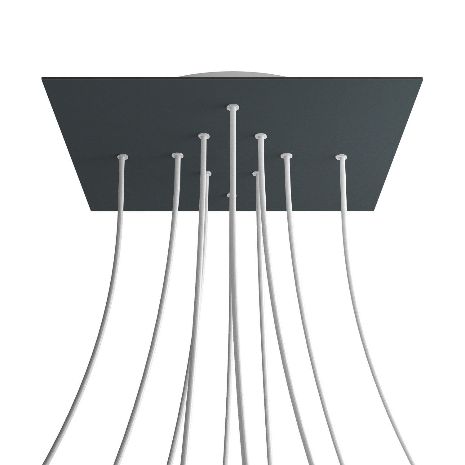 Rosone XXL Rose-One quadrato, 400 mm con 10 fori e 4 fori laterali - Antracite Bianco