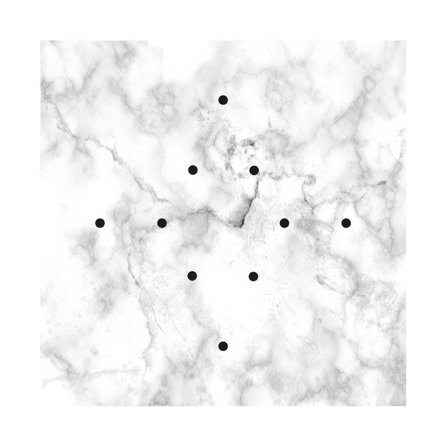 Rosone XXL Rose-One quadrato, 400 mm con 10 fori e 4 fori laterali - Marmo Carrara Bianco