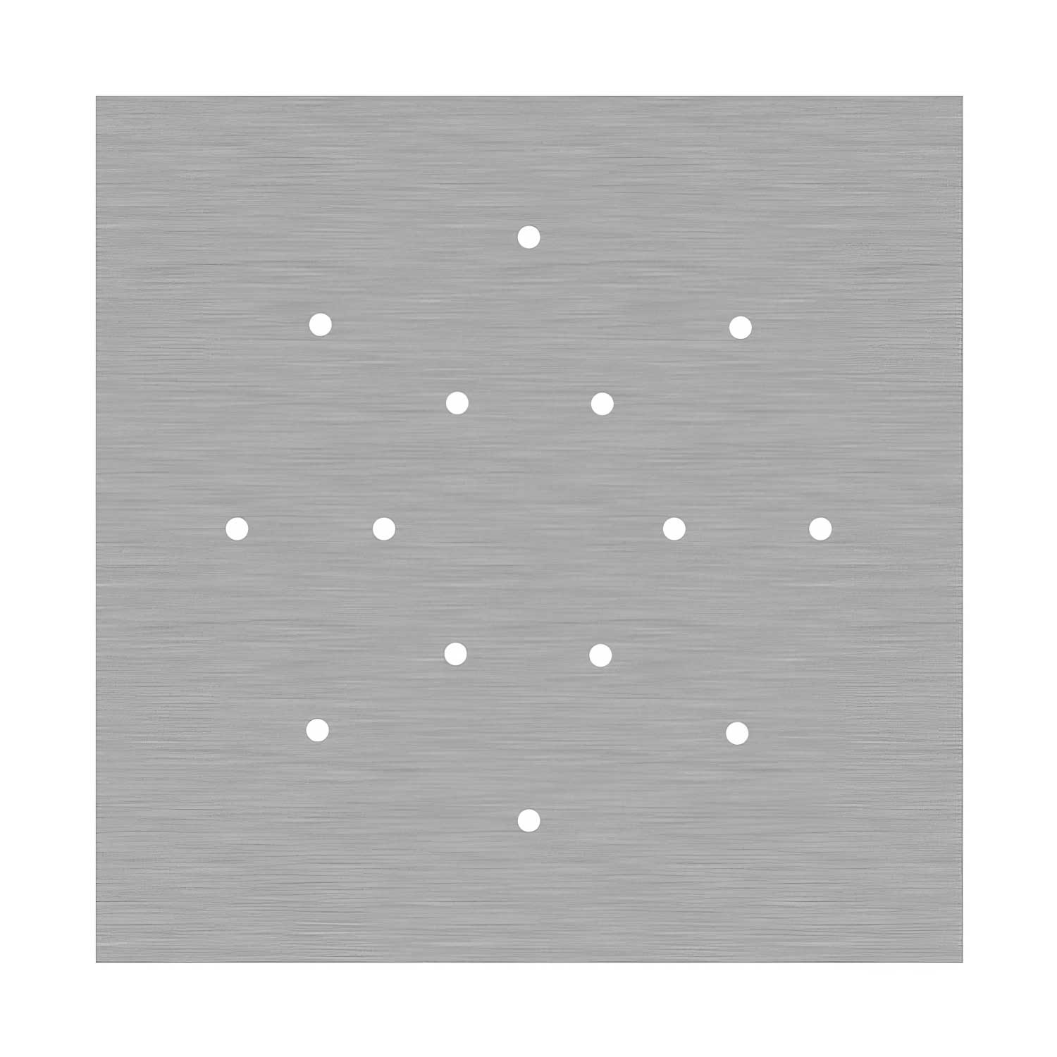 Rosone XXL Rose-One quadrato, 400 mm con 14 fori e 4 fori laterali - Dibond Acciaio satinato Bianco