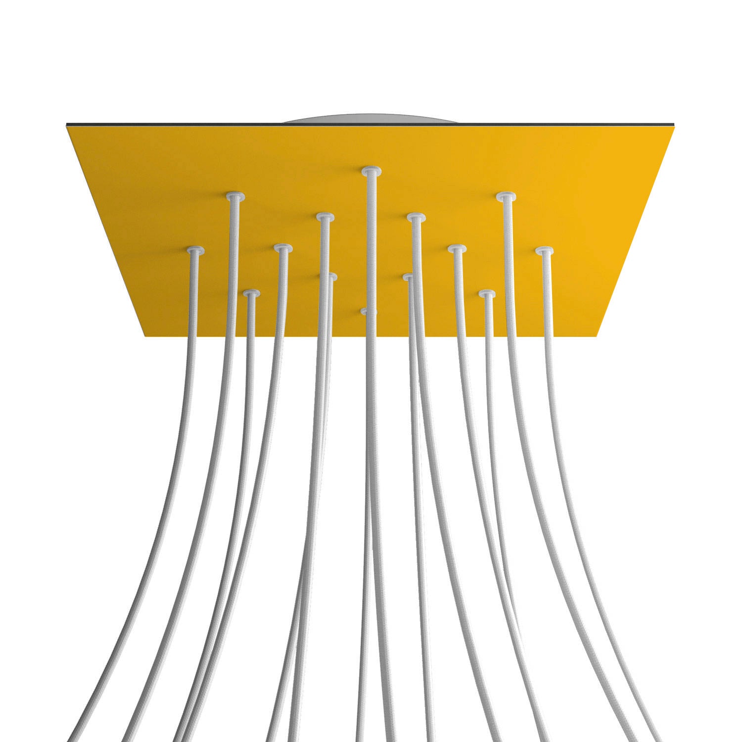Rosone XXL Rose-One quadrato, 400 mm con 14 fori e 4 fori laterali - Mostarda Bianco
