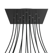 Rosone XXL Rose-One quadrato, 400 mm con 14 fori e 4 fori laterali - Nero opaco Bianco