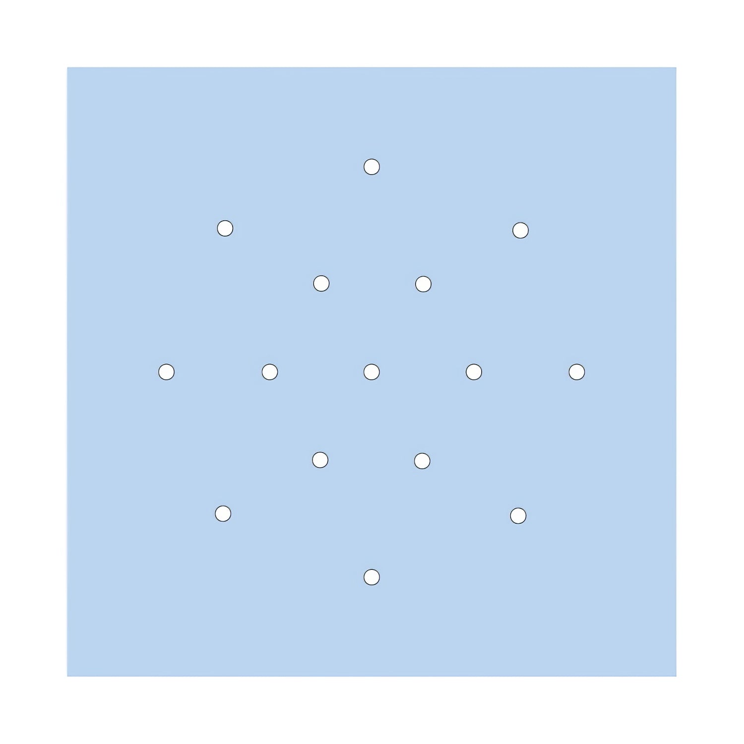 Rosone XXL Rose-One quadrato, 400 mm con 15 fori e 4 fori laterali - Blu carta da zucchero Bianco