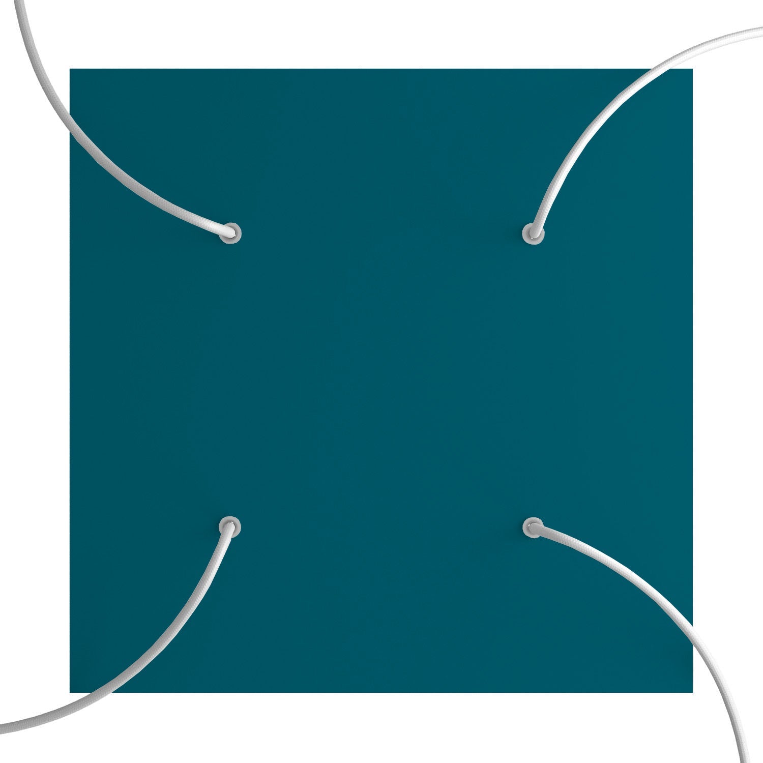 Rosone XXL Rose-One quadrato, 400 mm con 4 fori e 4 fori laterali - Petrolio Bianco