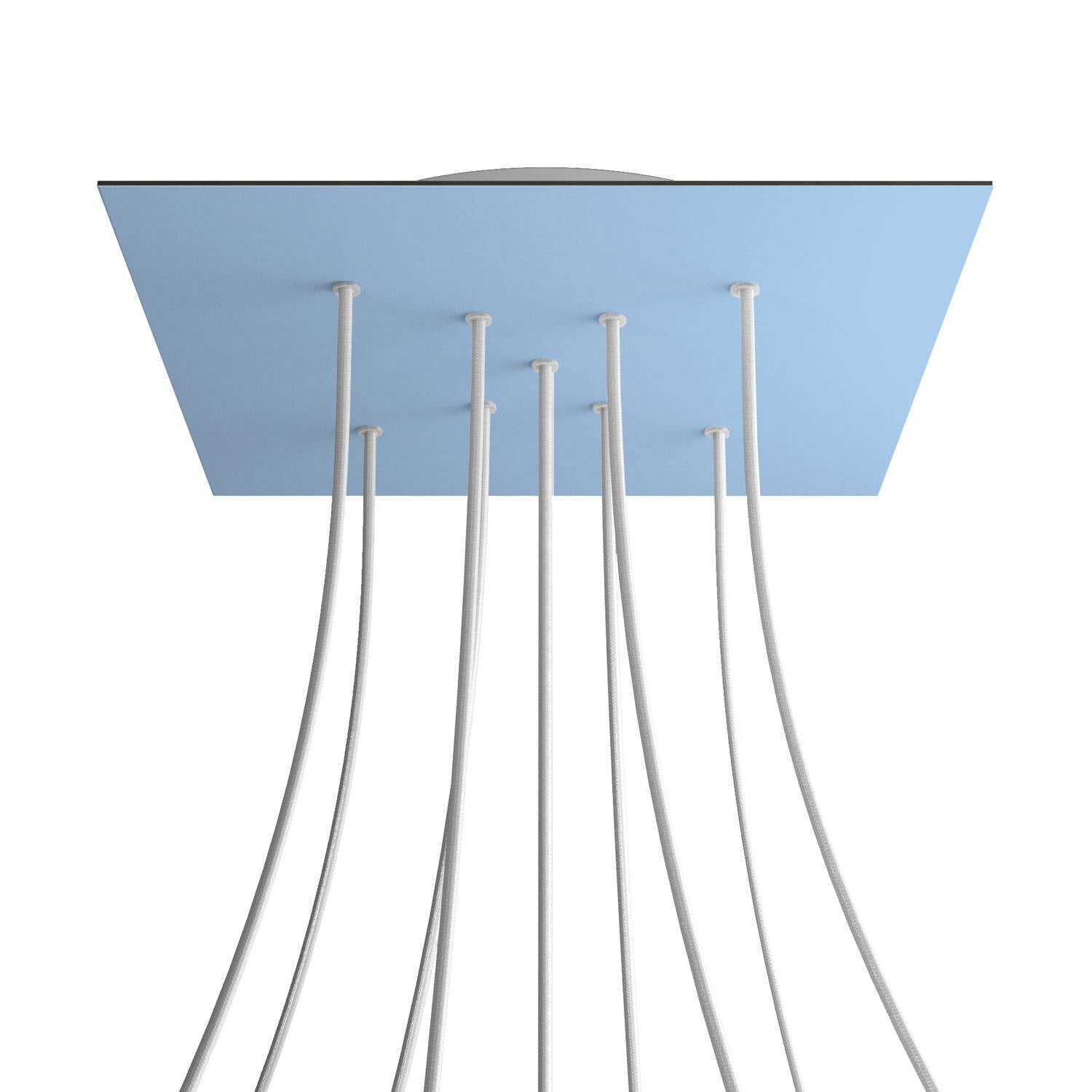 Rosone XXL Rose-One quadrato, 400 mm con 9 fori a X e 4 fori laterali - Blu carta da zucchero Bianco