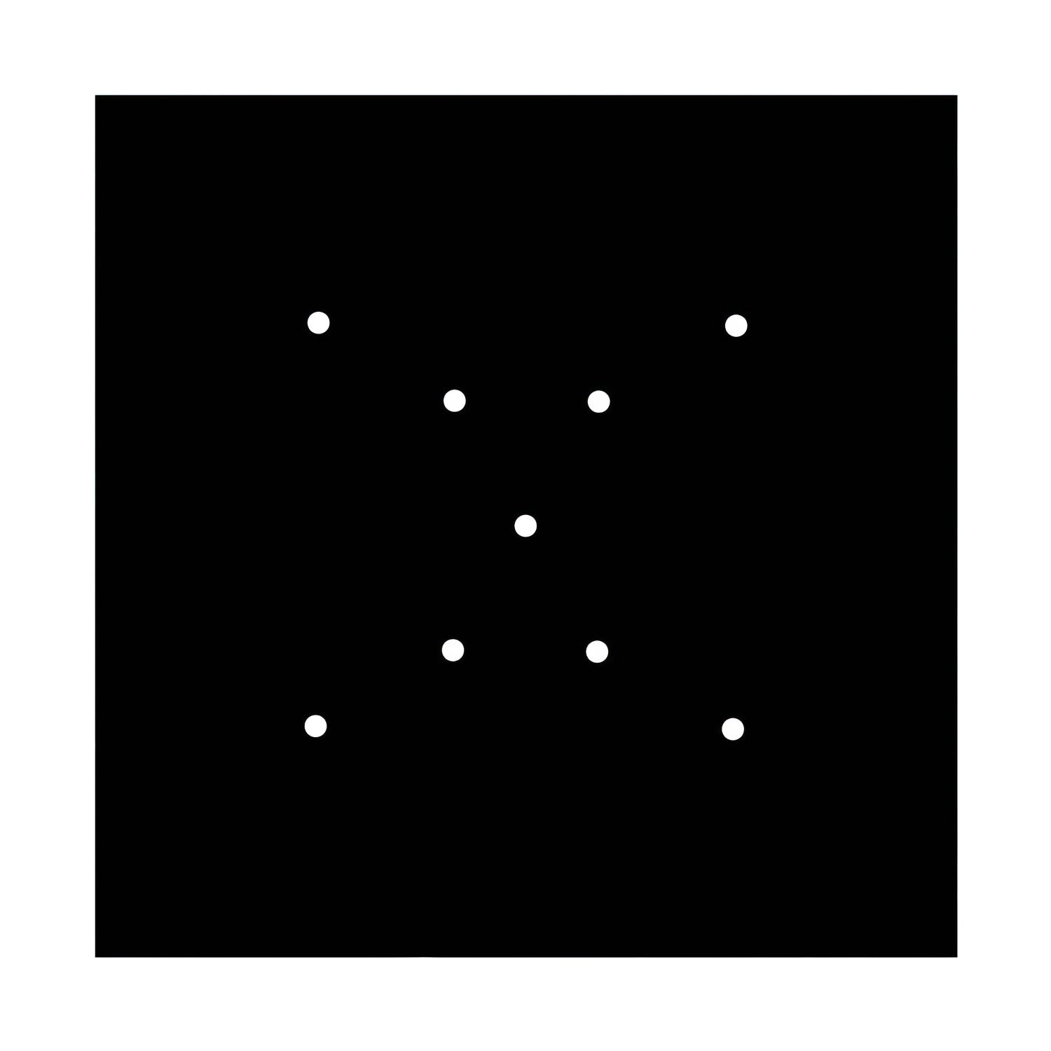 Rosone XXL Rose-One quadrato, 400 mm con 9 fori a X e 4 fori laterali - Nero opaco Bianco