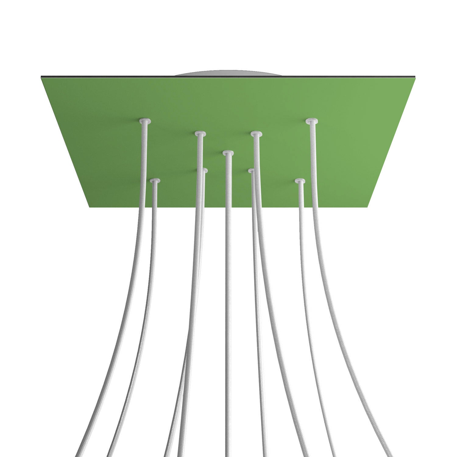 Rosone XXL Rose-One quadrato, 400 mm con 9 fori a X e 4 fori laterali - Verde prato Bianco