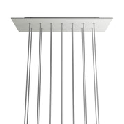 Rosone XXL Rose-One rettangolare a 14 fori e 6 fori laterali, dimensioni 675 x 225 mm - Dibond Bianco opaco Bianco