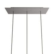 Rosone XXL Rose-One rettangolare a 3 fori in linea e 6 fori laterali, dimensioni 675 x 225 mm - Dibond Acciaio satinato Bianco