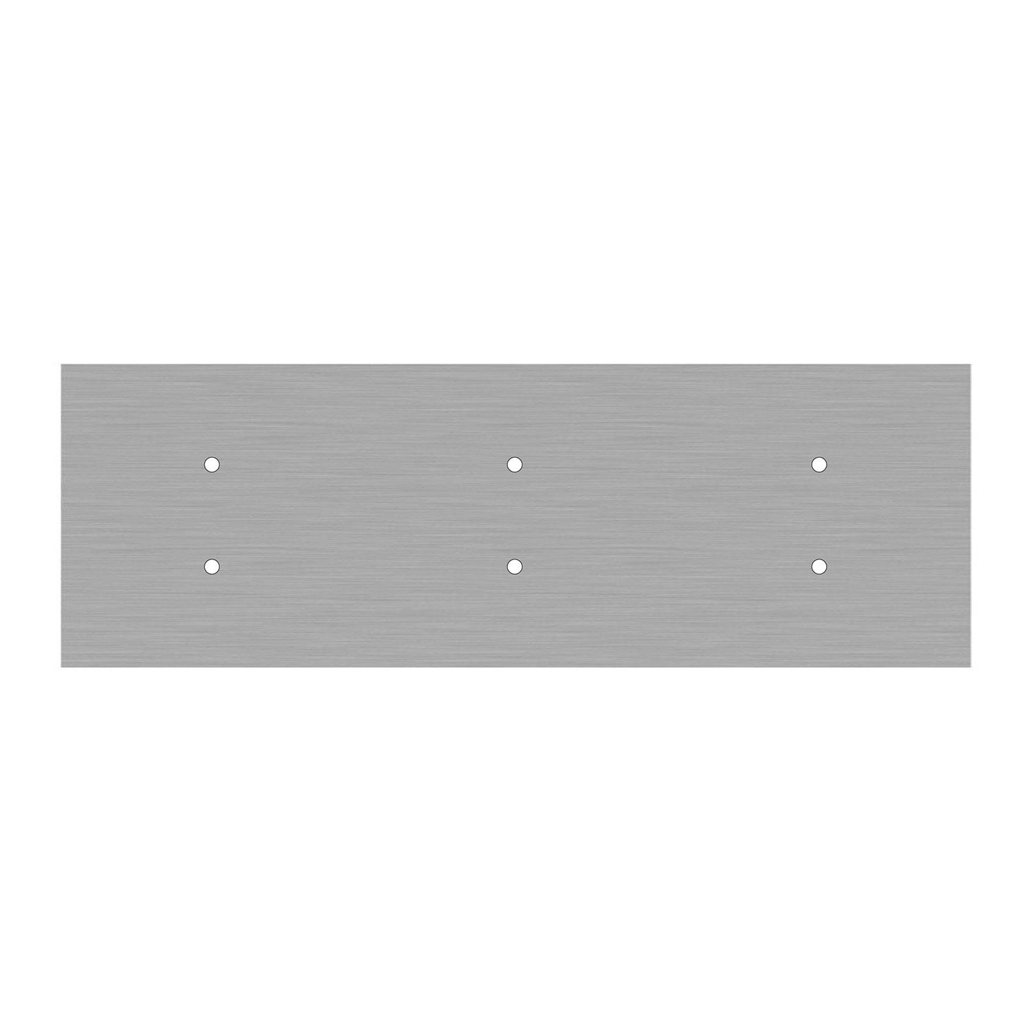 Rosone XXL Rose-One rettangolare a 6 fori e 6 fori laterali, dimensioni 675 x 225 mm - Dibond Acciaio satinato Bianco