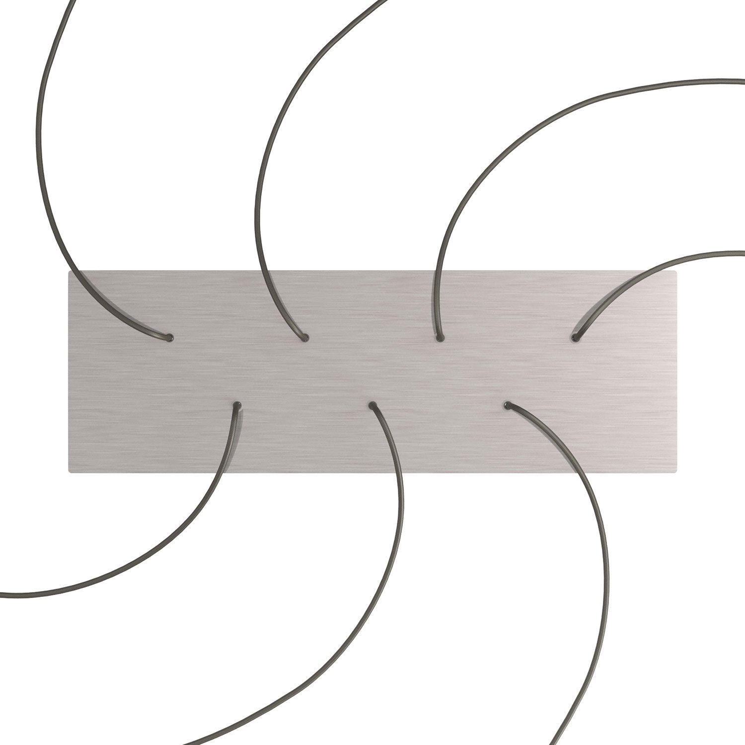 Rosone XXL Rose-One rettangolare a 7 fori e 6 fori laterali, dimensioni 675 x 225 mm - Dibond Acciaio satinato Bianco