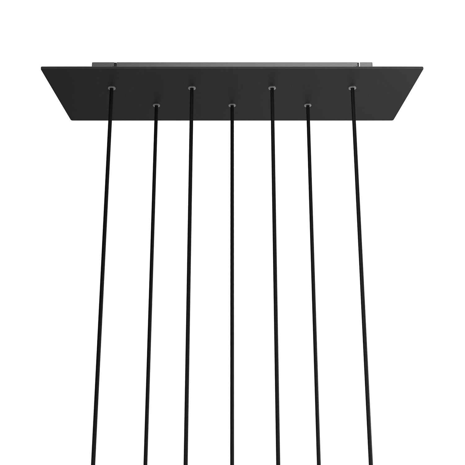 Rosone XXL Rose-One rettangolare a 7 fori e 6 fori laterali, dimensioni 675 x 225 mm - Dibond Nero opaco Bianco