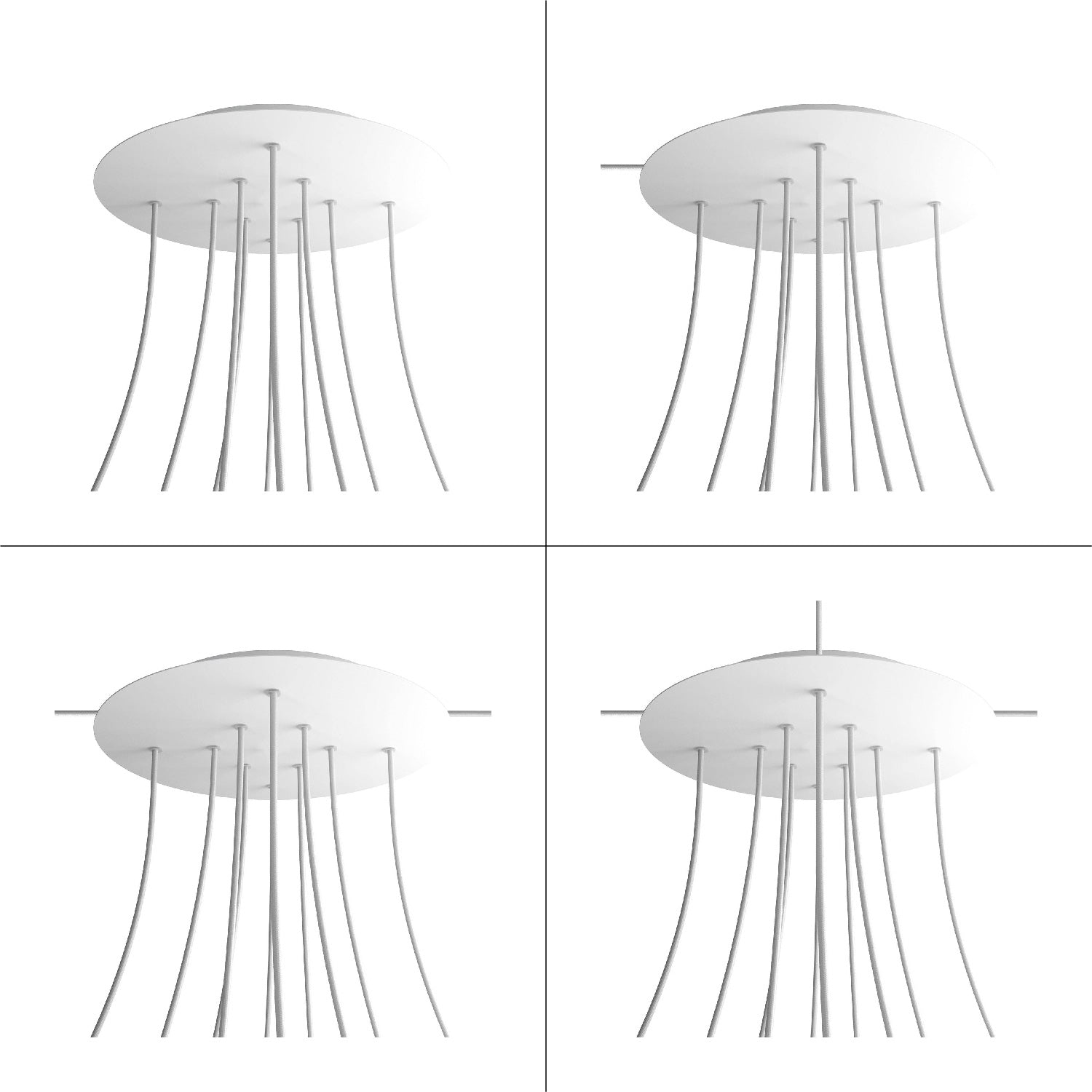 Rosone XXL Rose-One rotondo, diametro 400 mm con 10 fori e 4 fori laterali - Blu carta da zucchero Bianco
